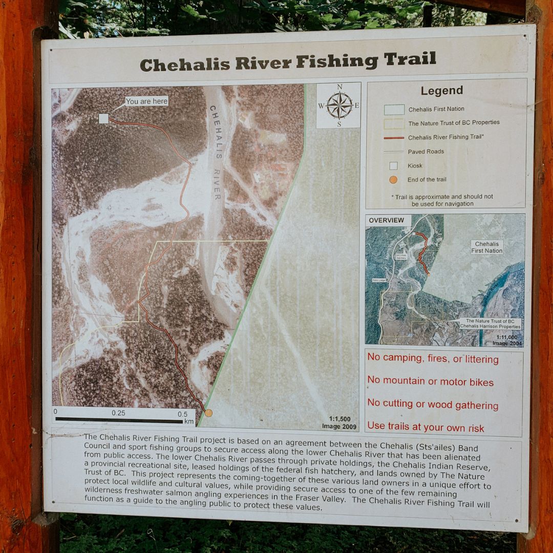 a Chehalis River Fishing Trail sign