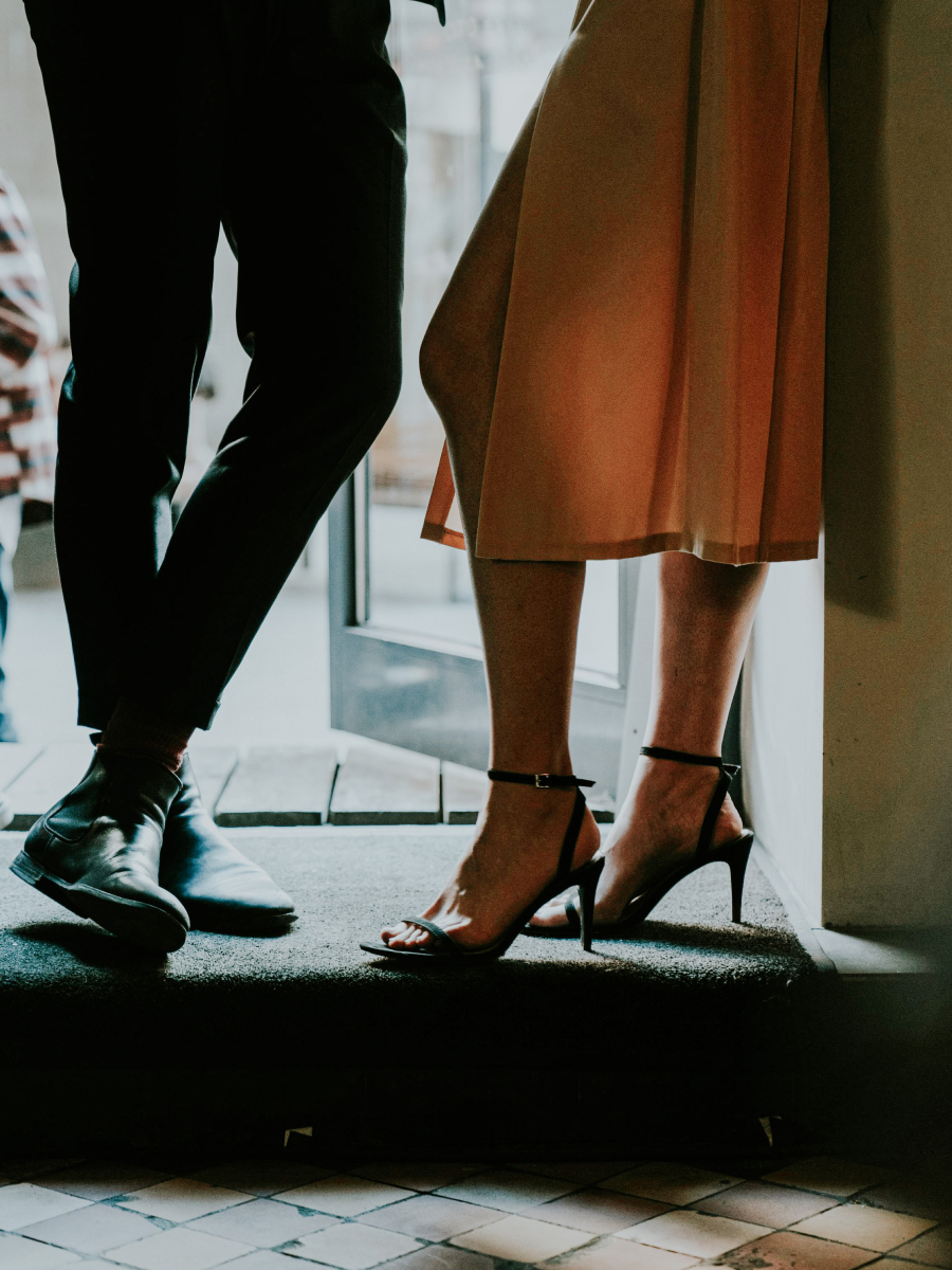 Man and woman standing