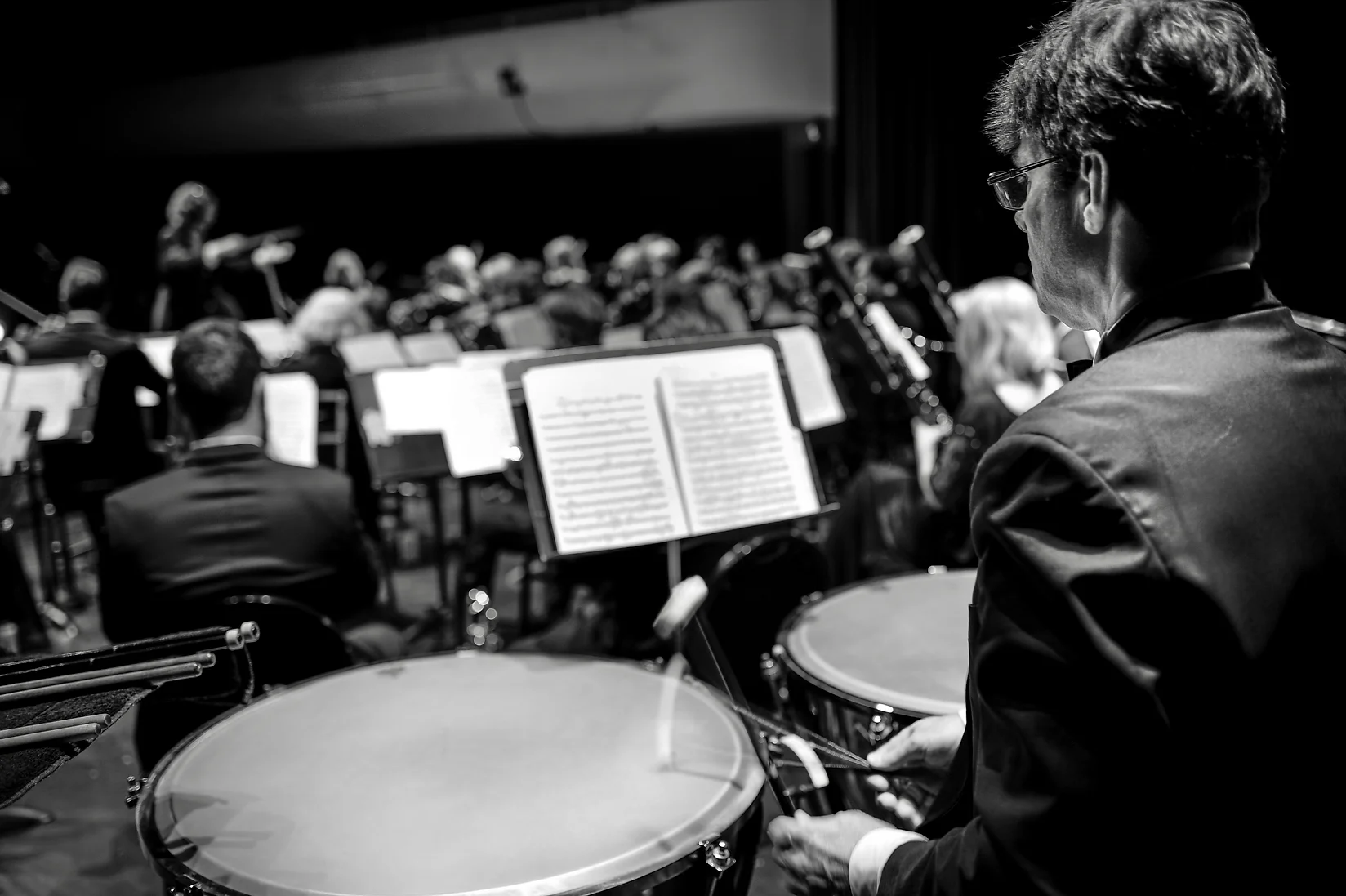Orchestra performing in the stage