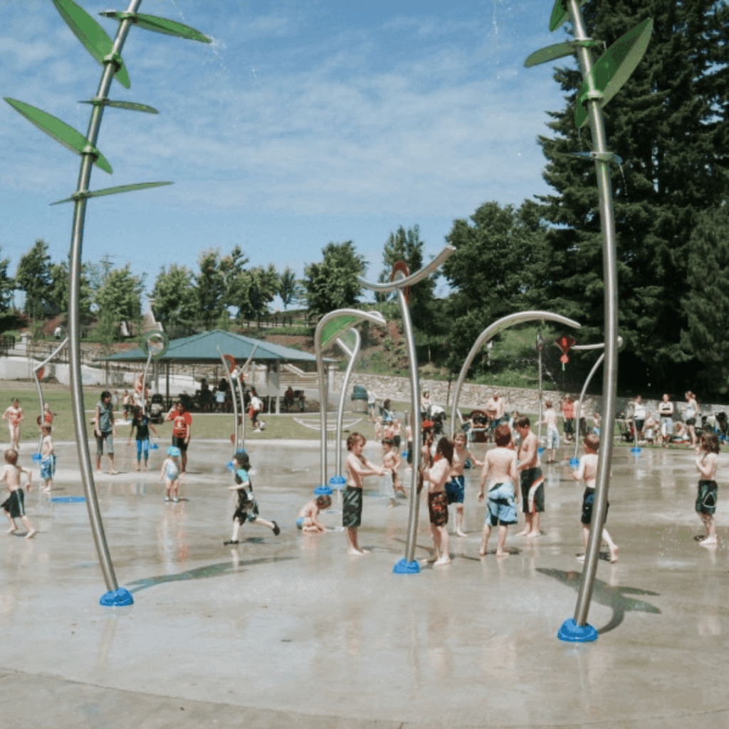 kids in a splash park