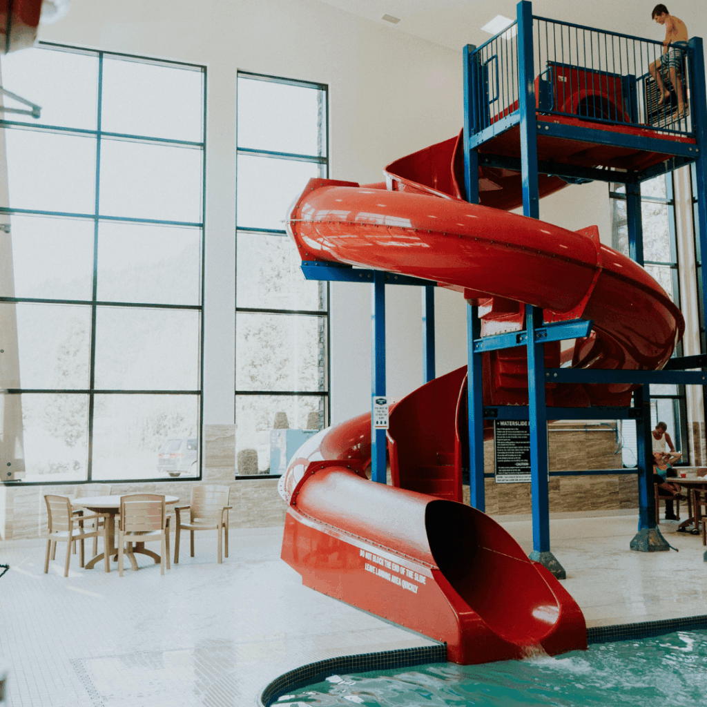 water slide in a hotel