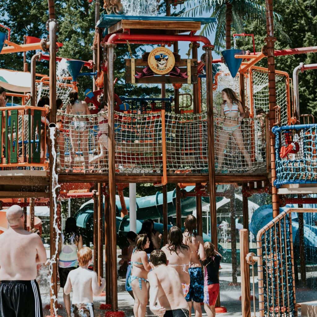 A water park with people in it