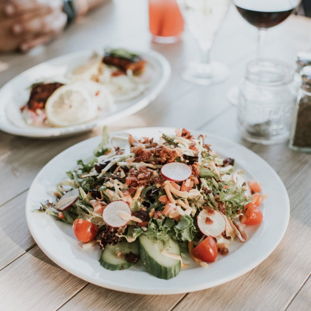 A plate with a delicious salad