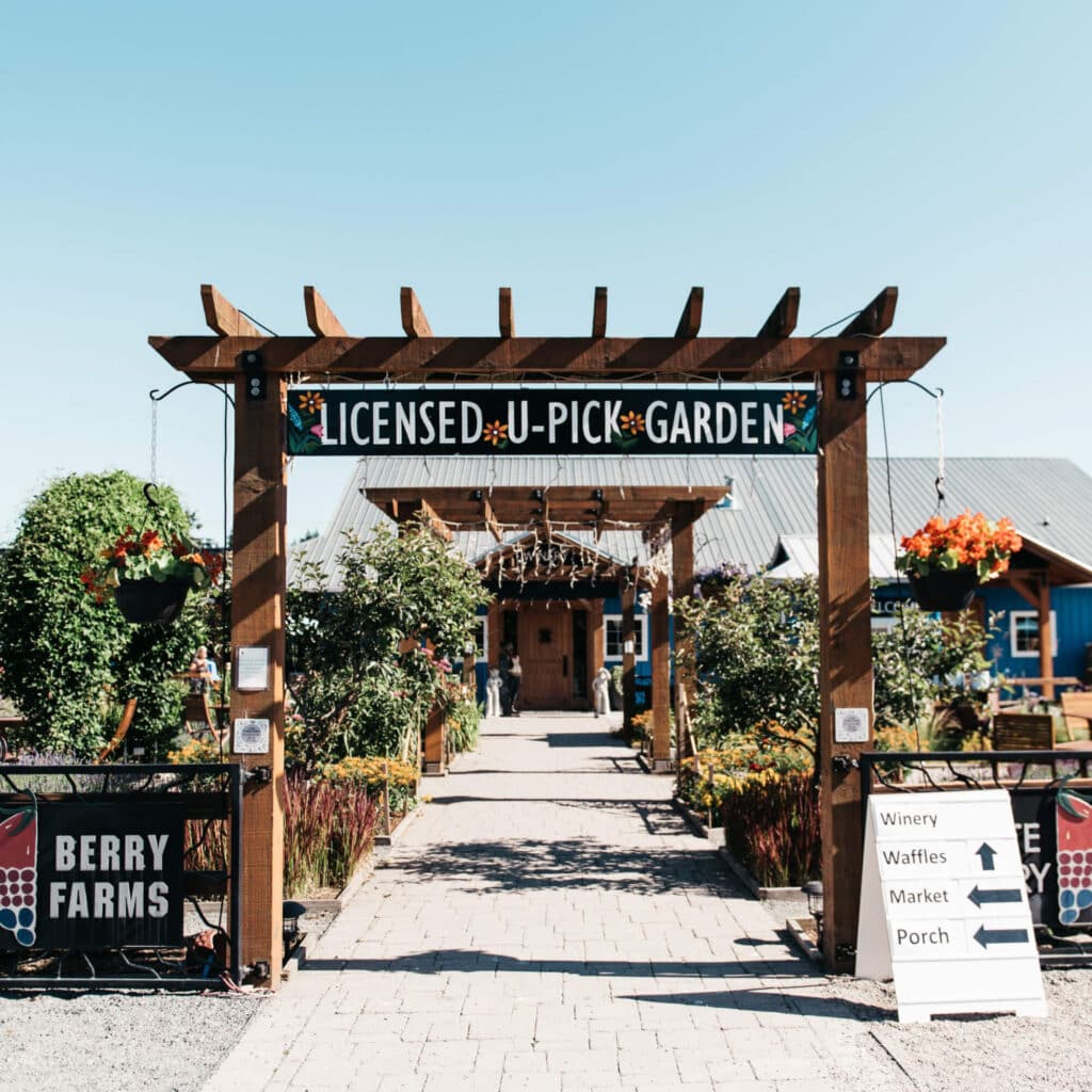 The entrance to Krause berry farms
