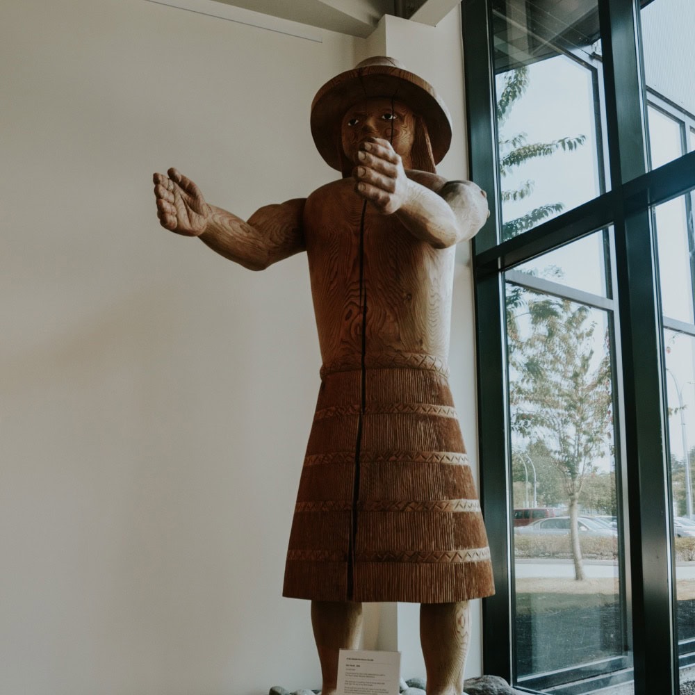 A wooden indigenous statue