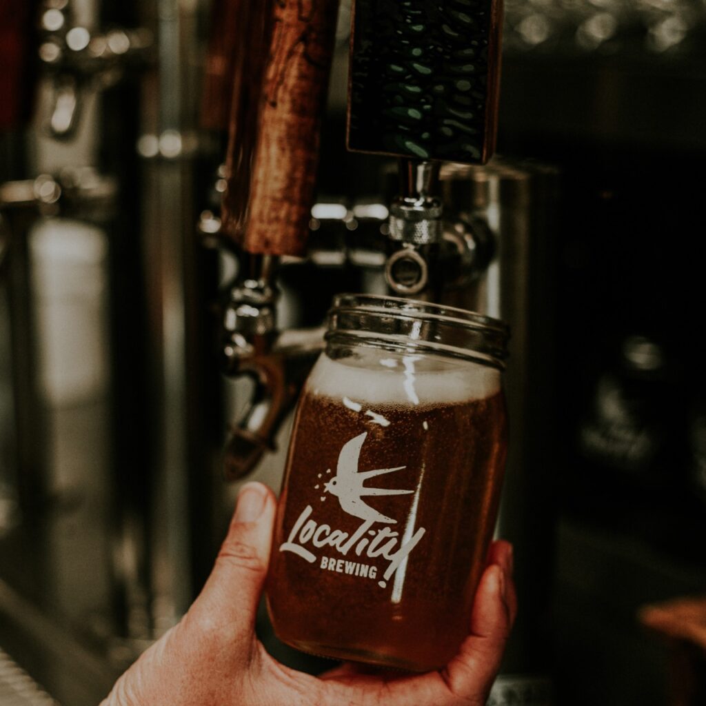 A beer being poured from the tap