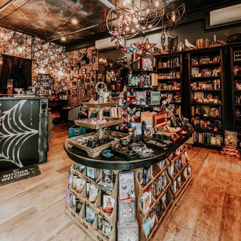 Inside of a halloween themed store