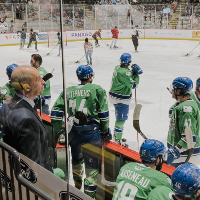 Hockey players on the ice