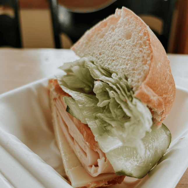 Sandwich cut in half