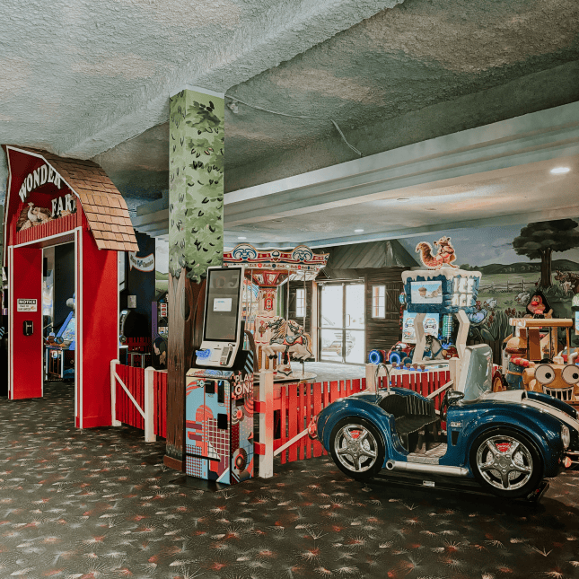 the inside of castle fun park