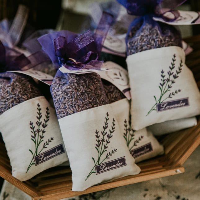 Bags of lavender on display