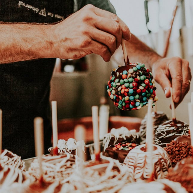 Person making chocolate
