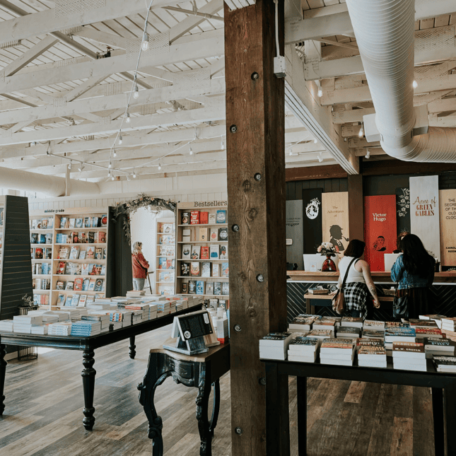 Inside a book store 