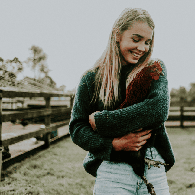 woman holding bird