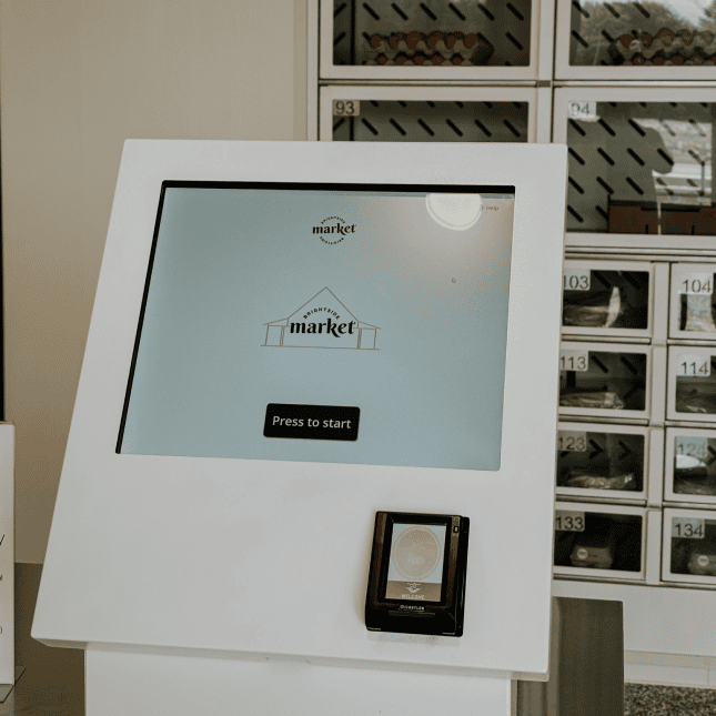 Interactive kiosk screen.